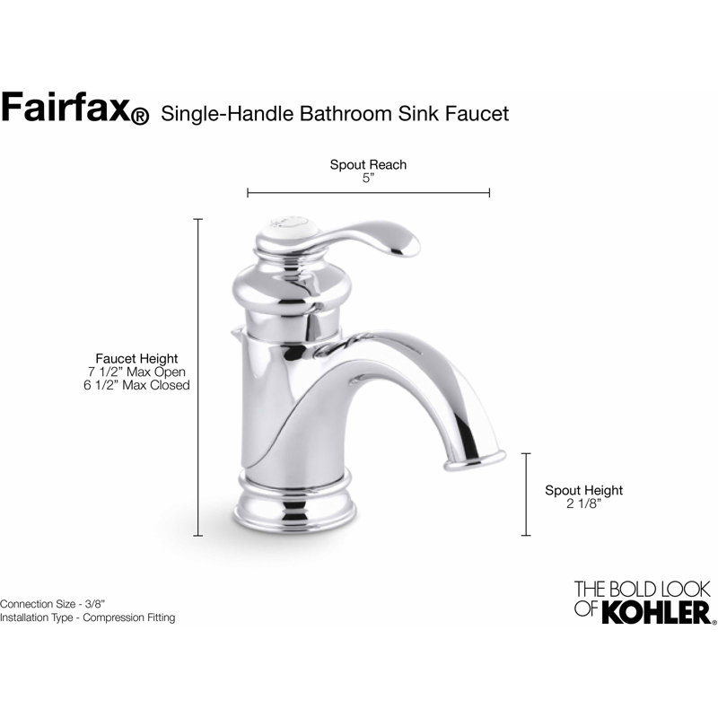 K12182CP,BN,2BZ Kohler Fairfax Hole Bathroom Faucet & Reviews Wayfair